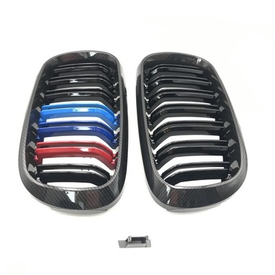 2PCS M COLOR CARBÓN LOOK 2 LINE LINE DEFLECTOR NERKOWA PARA BMW F15 F16 X5 X6 2  