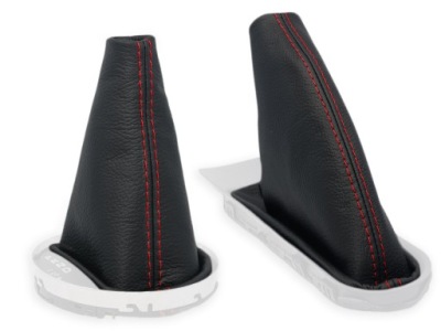 Mini cooper r56 автоматична коробка передач комплект чохли важеля чорна шкіра нитки червоні фото №1