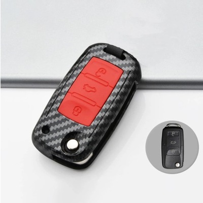 CARBÓN REDSILICON CARBÓN FIBRE CAR KEY CASE PARA VOLKSWAGEN VW GOLF BORA JET  