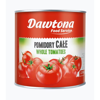Pomidory całe bez skórki w soku pomidorowym 2550g dawtona