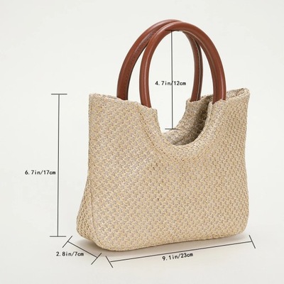 Straw Top Handle Bag Beach Totes Woven Handbags 20