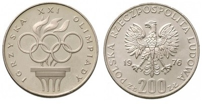 200 zł (1976) - Igrzyska XXI Olimpiady obiegowe