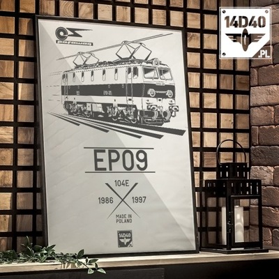 Plakat z lokomotywą EP09 104E PKP INTERCITY