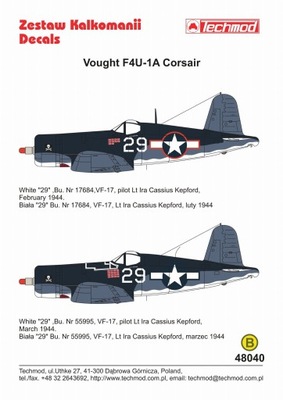 48040' Vought F4U-1A Corsair - por. Ira Cassius Kepford