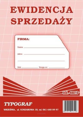 Ewidencja sprzedaży A5 48010 Typograf