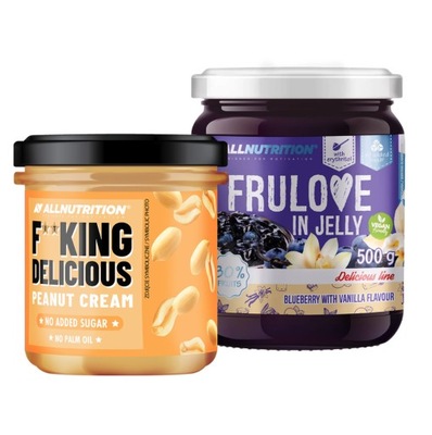 ALLNUTRITION FRULOVE IN JELLY BLUEBERRY-VANILLA 500G + FITKING PEANUT CREAM