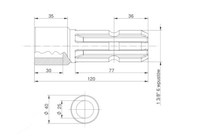 REDUCCION ROLLO WOM ADAPTADOR ORIFICIO WEW. Q 25 MM AL EJE 1 3/8