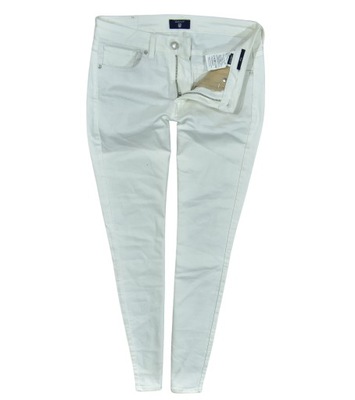 GANT Białe Damskie Spodnie Jeansowe Slim W28 L32