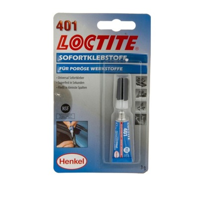 Klej błyskawiczny cyjanoakrylowy 3g Loctite 401