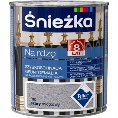 Śnieżka gruntoemalia na rdzę 0.65L Szary Młotek