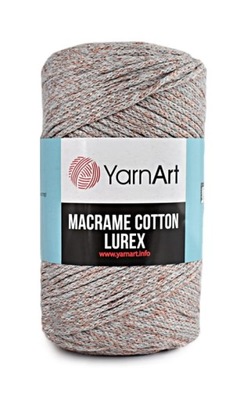 Sznurek YarnArt Macrame Cotton Lurex 727 j. szary