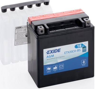 АККУМУЛЯТОР MOTOBIKE EXIDE AGM ETX20CH-BS 18AH 230A