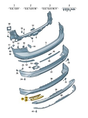 Решётка заглушка бампера задний audi q3 правый  aso фото №1