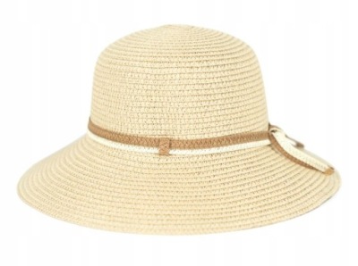 Kapelusz Damski Słomkowy Plażowy Elegancki Letni