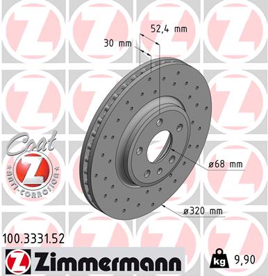 ZIMMERMANN 100.3331.52 ДИСК ГАЛЬМІВНИЙ