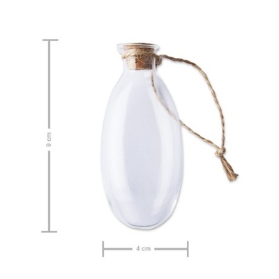 Ozdobna szklana butelka z owalnym korkiem - 3 szt