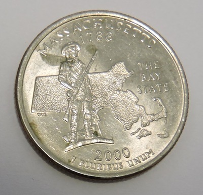 USA 25 cents 2000D Massachusetts