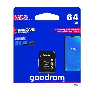 Karta pamięci microSDXC Goodram 64GB class10 UHS-I