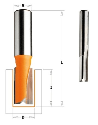 Frez prosty VHM CMT D=6 I=25,4 L=60 S=8