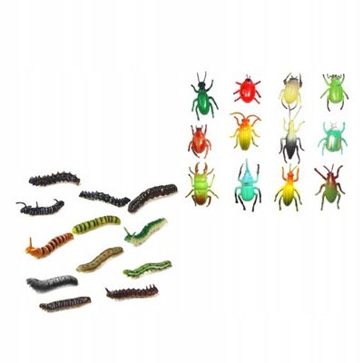 24 sztuk robaka zwierzęcego chrząszcza i gąsienicy