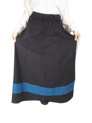 Czarna spódnica w stylu średniowiecznym Wikingowie