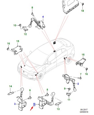 Jaguar i-pace x590 передняя часть left height датчик t4k20045 original фото №1