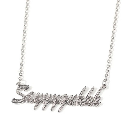 UWIN Custom Stainless Steel Name Necklace With Rhinestones Letters Choker