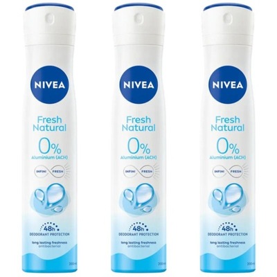 NIVEA Fresh Natural Antyperspirant damski w sprayu dezodorant 3x200ml