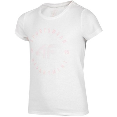 Koszulka dla dziewczynki 4F biała HJL22 JTSD003 10S ROZMIAR 158cm