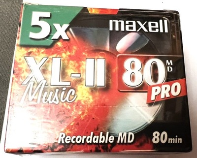 5x minidisc mini disc MAXELL XL-II 80 PRO NOS