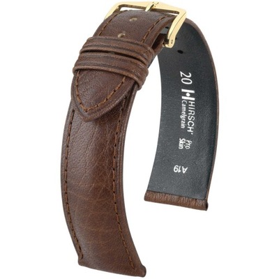 Brązowy pasek skórzany 20 mm HIRSCH Camelgrain L