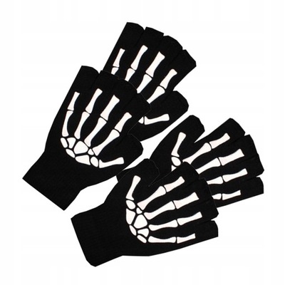 Rękawiczki Halloween szkielet bez palców