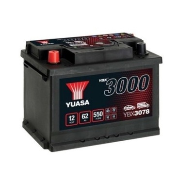 BATERÍA YUASA 12V 62AH/550A SMF L+  