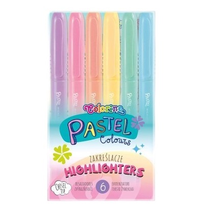 Zakreślacze pastelowe 6 kolorów Pastel Colorino