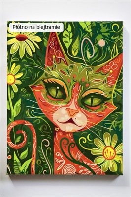 POLSKIE malowanie po numerach kot, koty, kotka, zwierzęta 40x50 blejtram