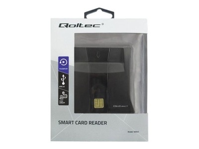 QOLTEC Smart chip ID card scanner USB 2.0 Plug&Play vertical