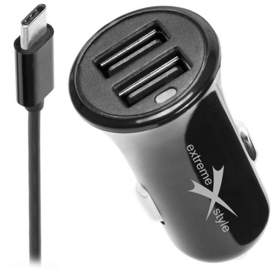 ŁADOWARKA SAMOCHODOWA – 2 X USB + KABEL USB TYP-C