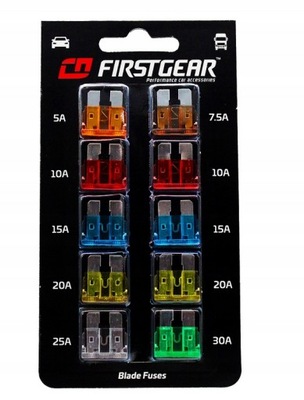 Запобіжники płytkowe uni 10szt стандарт firstgear фото №1