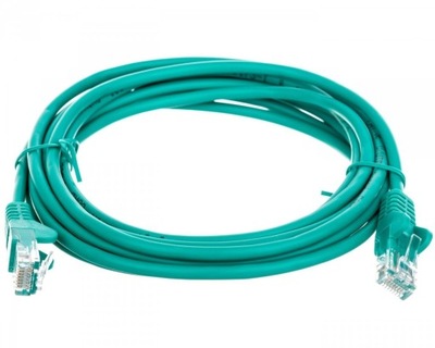 Kabel patchcord U/UTP kat.5e CCA zielony 3m