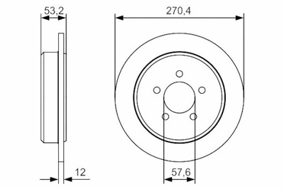 BOSCH DISCOS DE FRENADO 2 PIEZAS PARTE TRASERA CHRYSLER IZQUIERDO BARON PT CRUISER DODGE  