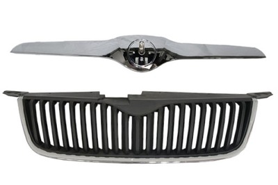 Решётка радиатора капот + молдинг декоративная хромированная решётка хром skoda yeti 2010-2013 фото №1