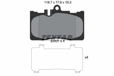 ZAPATAS DE FRENADO LEXUS PARTE DELANTERA LS 430 00-06 2333102  