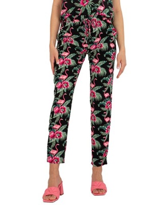 SPODNIE LETNIE DAMSKIE z materiału - XL