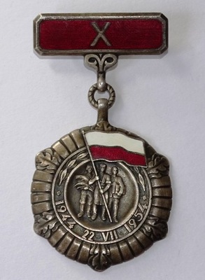 Medal X lecia PRL 1954 emalia sygnowany