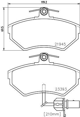 ZAPATAS DE FRENADO AUDI A4 B5 1.6 94-00 PARTE DELANTERA  