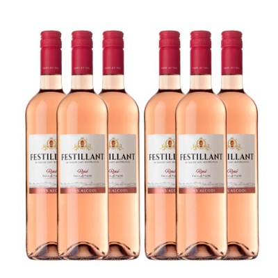 FESTILLANT ROSE wino bezalkoholowe różowe półwytrawne 6 butelek