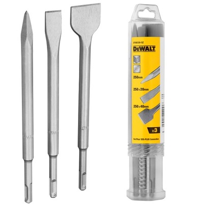 ZESTAW 3 SZTUK SZPICAK DŁUTA SDS + PLUS 250MM DEWALT DT60330