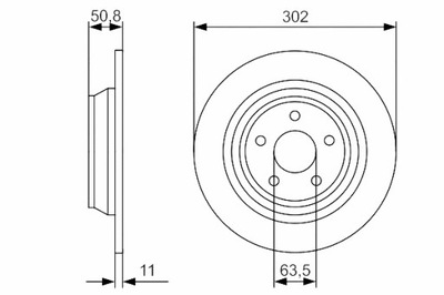 BOSCH DISCOS DE FRENADO 2 PIEZAS PARTE TRASERA FORD MONDEO V FORD EE.UU. FUSION  