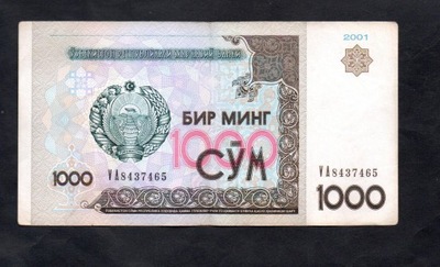 BANKNOT UZBEKISTAN -- 1000 sum -- 2001 rok