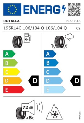 ШИНА ЗИМОВА ROTALLA ICE-PLUS SR1 195/80R14 106/104 Q PRZYCZEPNOSC NA SNIEGU (3PMSF) 